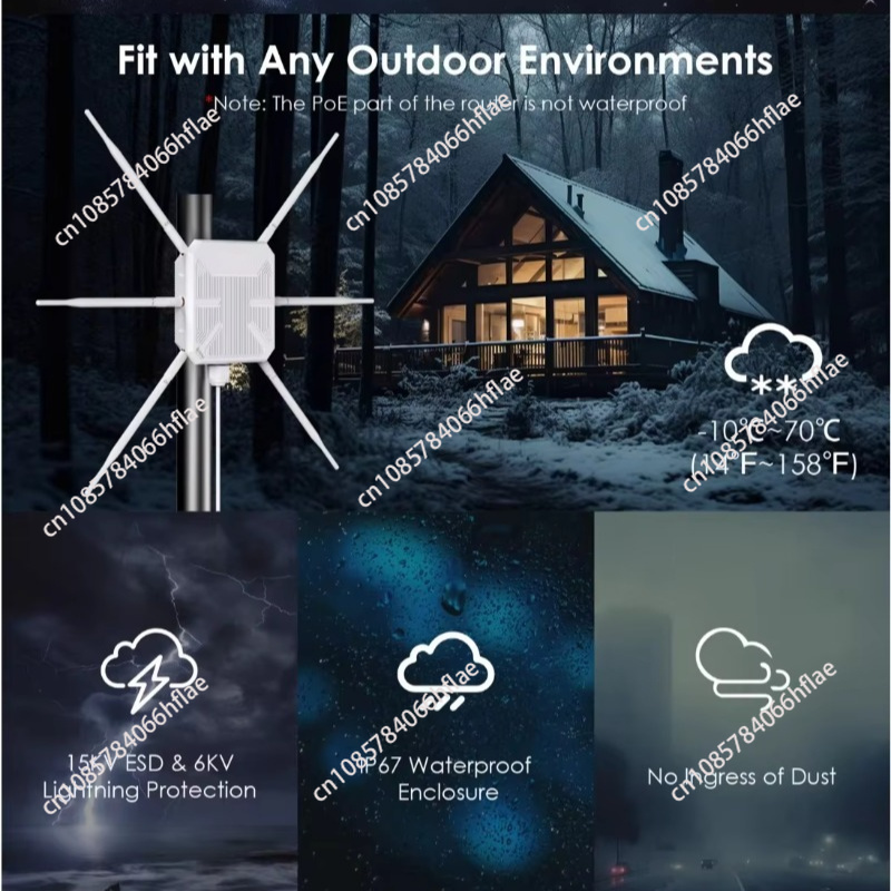 Wifi 6 Outdoor Ap Waterproof - Router Mesh AP Wireless WiFi 6