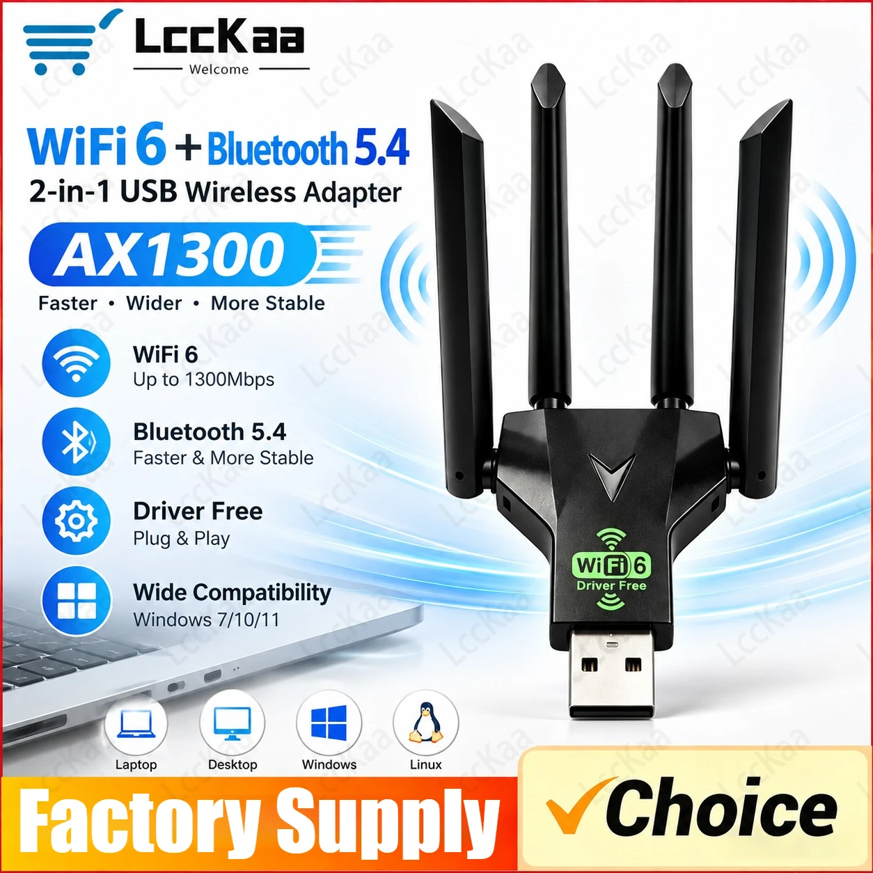 Wifi 6 Usb Adapter Ax1800 - Adattatore USB AX1300 WiFi 6 Bluetooth