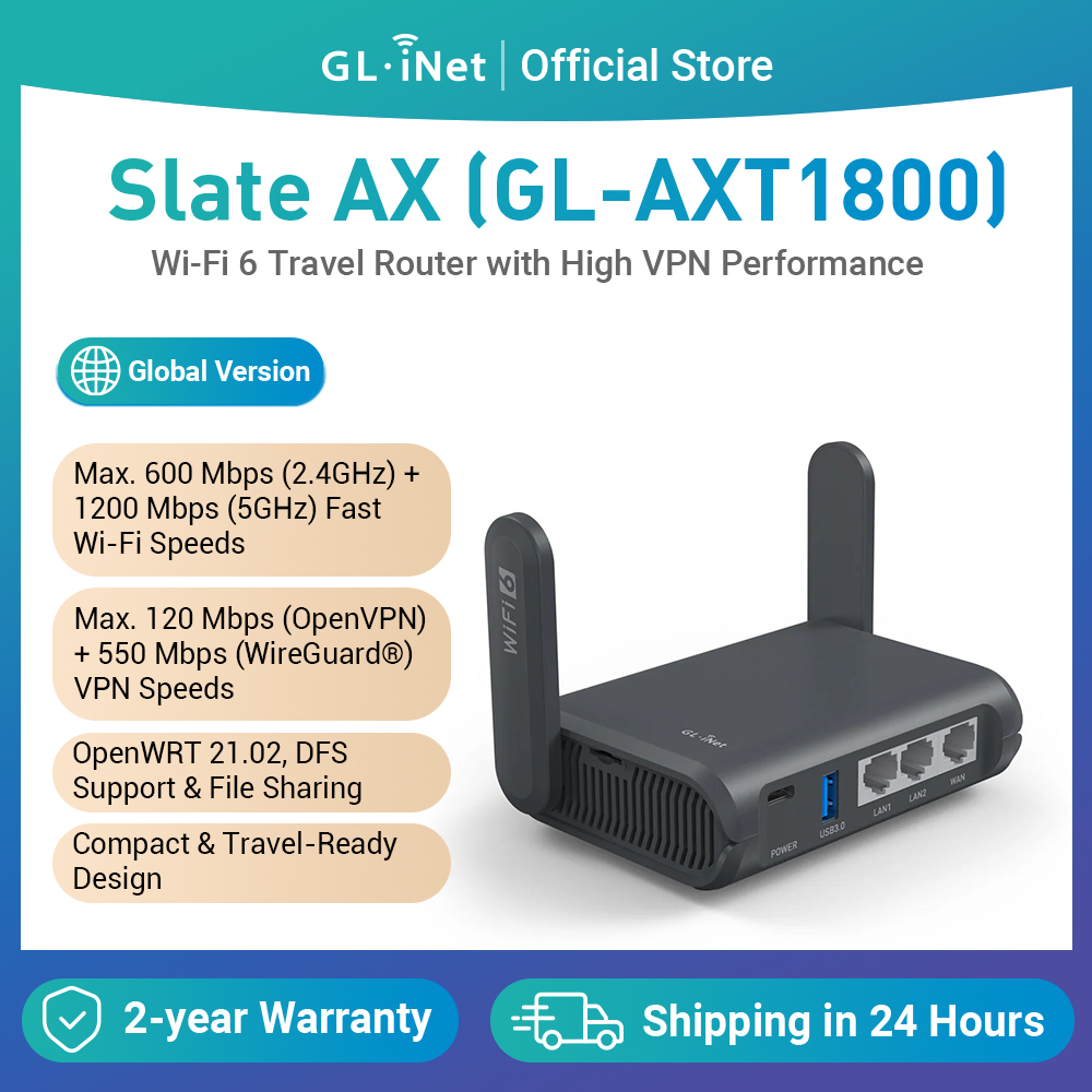 Wifi 6E Router Tri Band 6Ghz - GL.iNet GL-AXT1800 (Slate AX) Router da