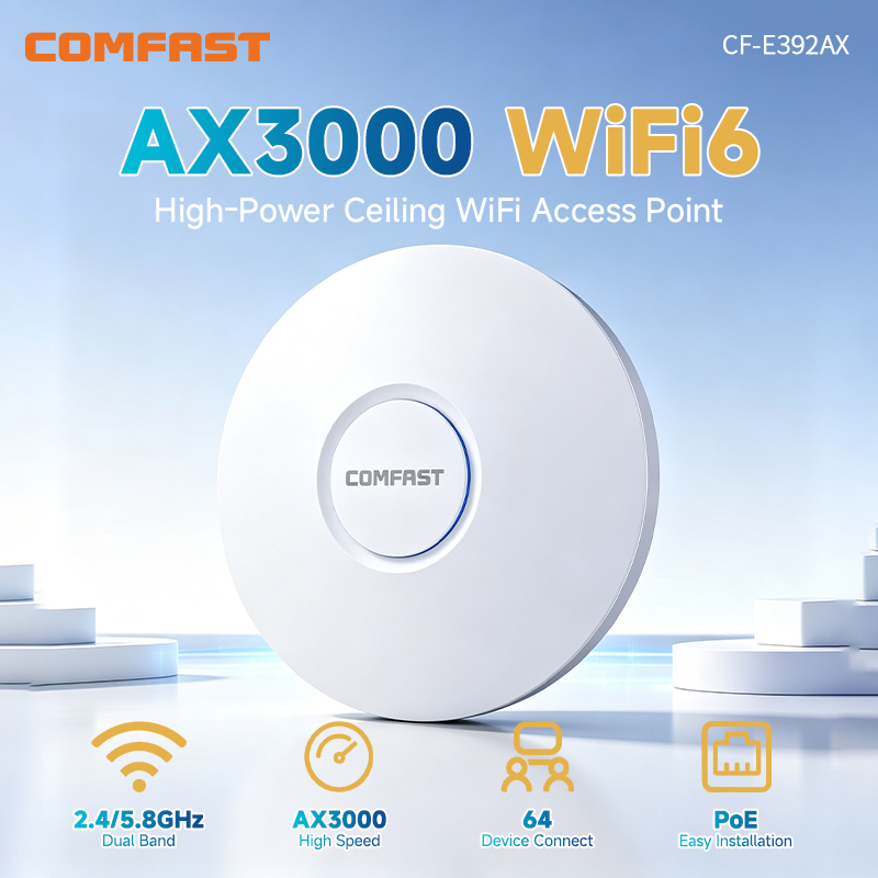 Wifi 6 Access Point Ceiling Poe - COMFAST CF-E392AX WiFi6 Access Point da