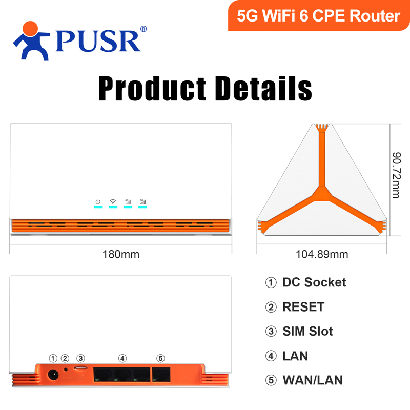 4G 5G Router Sim Slot Wifi 6 - PUSR Global 4G/5G Dual Band WiFi6