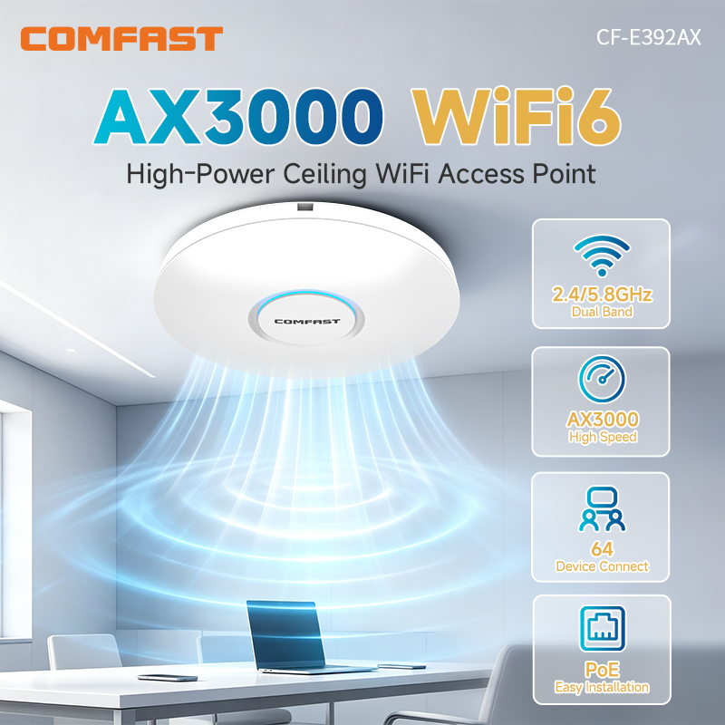 Wifi 6 Access Point Ceiling Poe - COMFAST CF-E392AX WiFi6 Access Point da