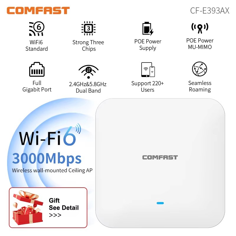 Wifi 6 Access Point Ceiling Poe - COMFAST WiFi6 Soffitto ad alta potenza