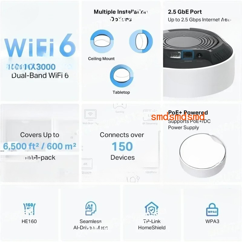 Montaggio a soffitto/parete 6, - Wifi 6 Access Point Ceiling Poe recensione e prezzo