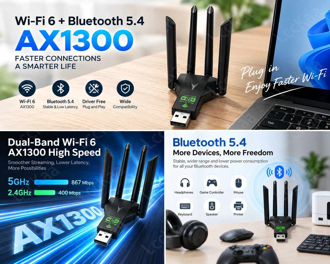 Adattatore USB AX1300 WiFi 6 B - Wifi 6 Usb Adapter Ax1800 recensione e prezzo