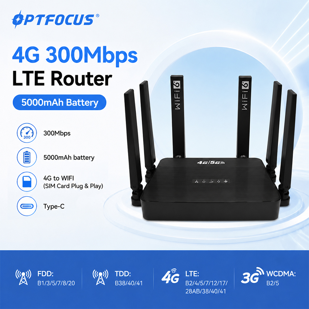Router WiFi6 4G LTE OPTFOCUS c - Wifi 6E Router Tri Band 6Ghz recensione e prezzo