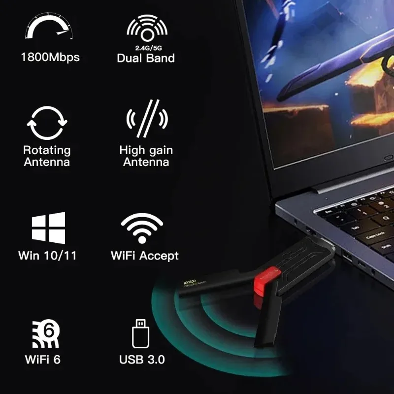 Adattatore wireless WiFi 6 AX1 - Wifi 6 Usb Adapter Ax1800 recensione e prezzo