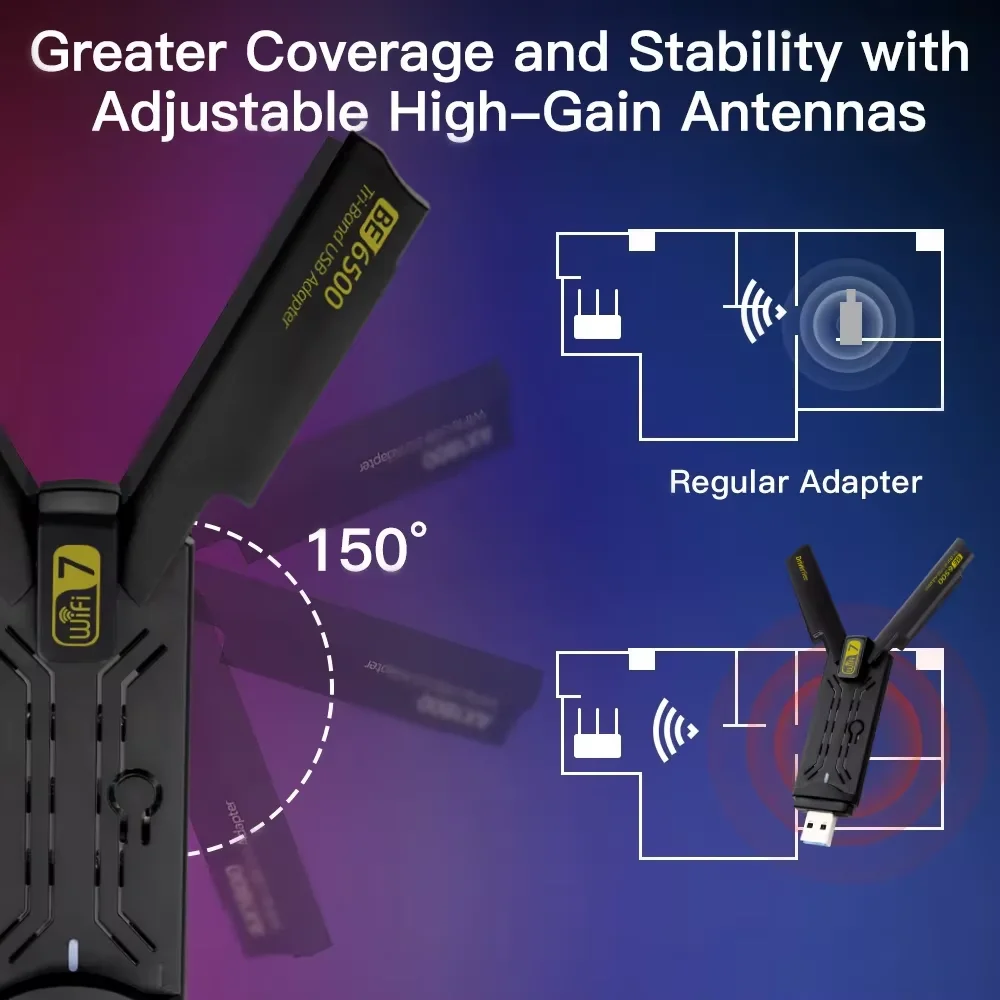 Adattatore USB WiFi 7 KEBIDUME - Wifi 7 Router Be6500 recensione e prezzo