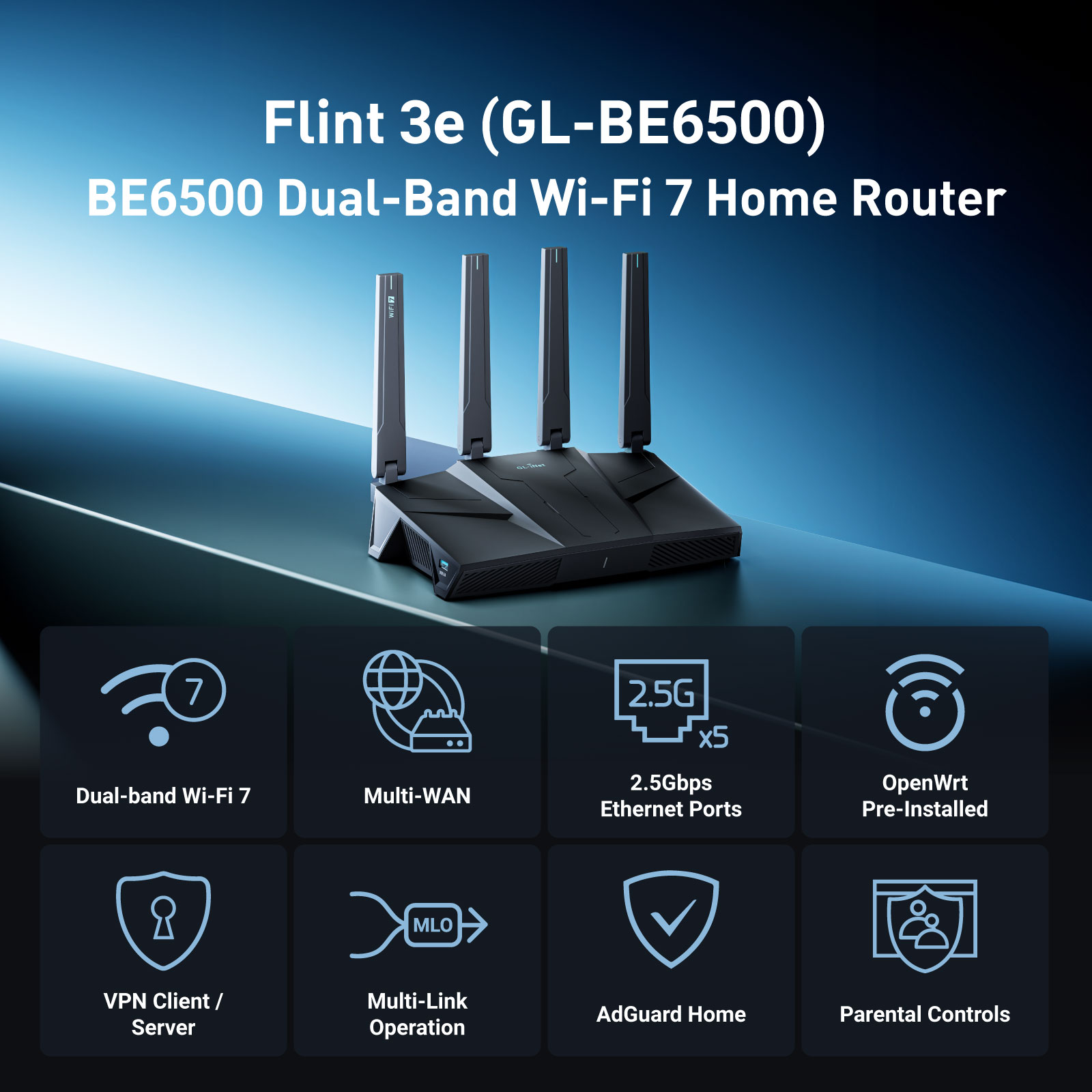 GL.iNet GL-BE6500 (Flint 3e) R - Gaming Router 2.5G Port recensione e prezzo